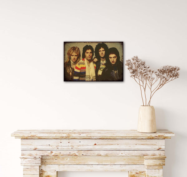 Queen - Retro Metal Art Decor - Wall Mount or Free Standing on Console Table -  Two Sizes - 8'' X 12" & 12" X 16" - No. 40363
