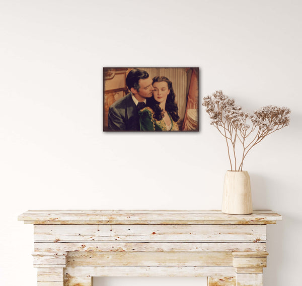 Gone with the Wind V2 - Retro Metal Art Decor - Wall Mount or Free Standing on Console Table -  Two Sizes - 8'' X 12" & 12" X 16" - No. 40483