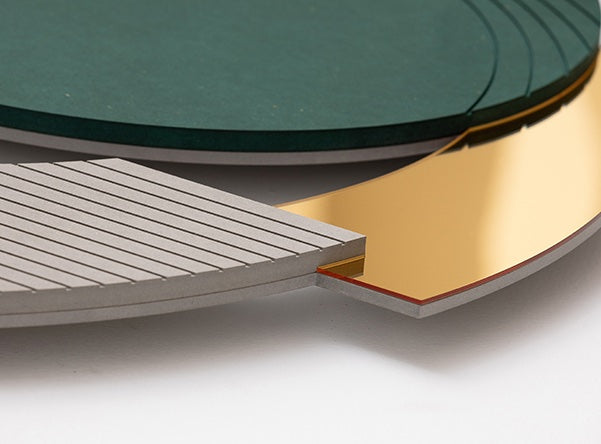 EM Collection - 'Alexandra Green’ Contemporary Wall Clock & Gold Mirror 60cm Length