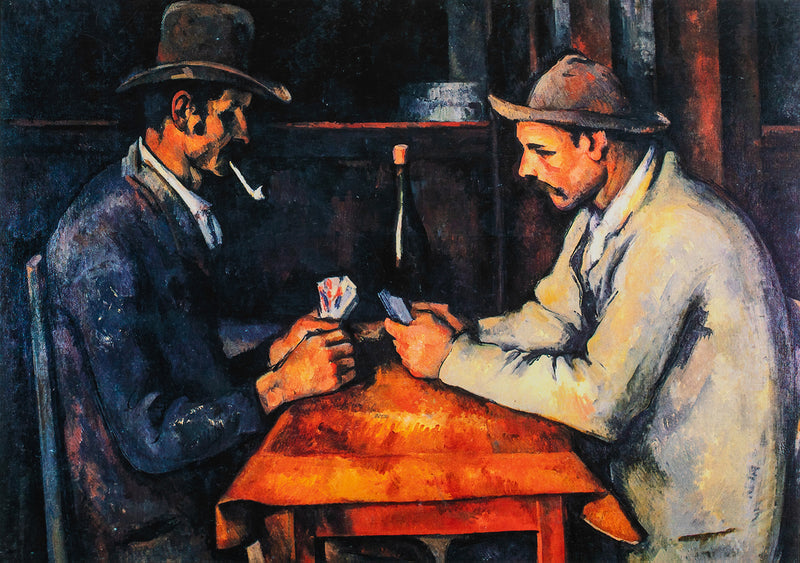 The Card Players - Painted by Paul Cezzane - Circa. 1890. High Quality Canvas Print. Ready to be Framed or Mounted. Available in 3 Sizes - Small - Medium or Large.