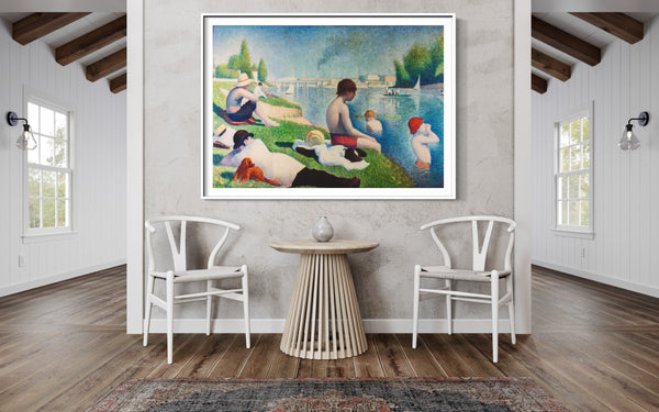Bathers at Asnieres - Painted by Georges Seurat - Circa. 1884. High Quality Canvas Print. Ready to be Framed or Mounted. Available in 3 Sizes - Small - Medium or Large.