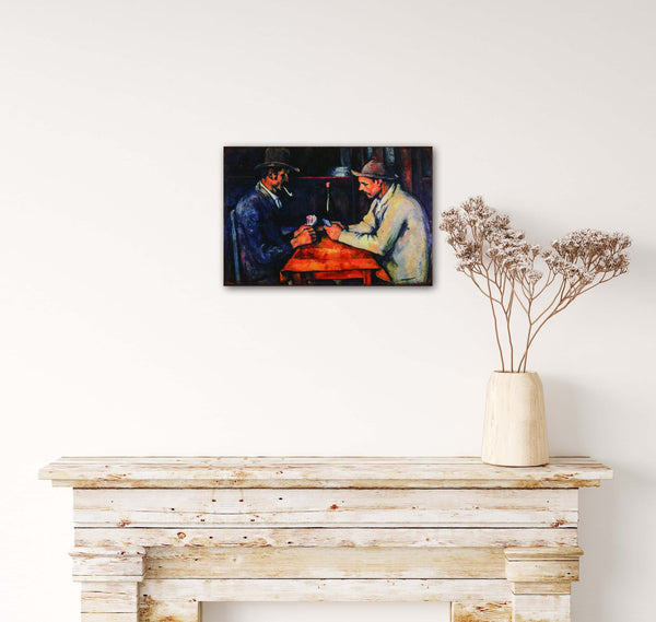 Card Players by Cezzane - Retro Metal Art Decor - Wall Mount or Free Standing on Console Table -  Size is 8'' X 12"