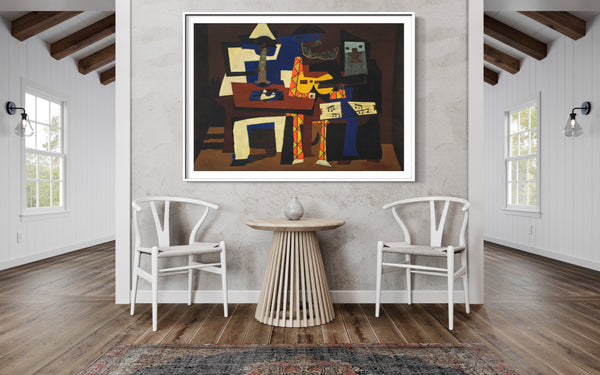 The Three Musicians - Painted by Pablo Picasso - Circa. 1921. High Quality Canvas Print. Ready to be Framed or Mounted. Available in 3 Sizes - Small - Medium or Large.