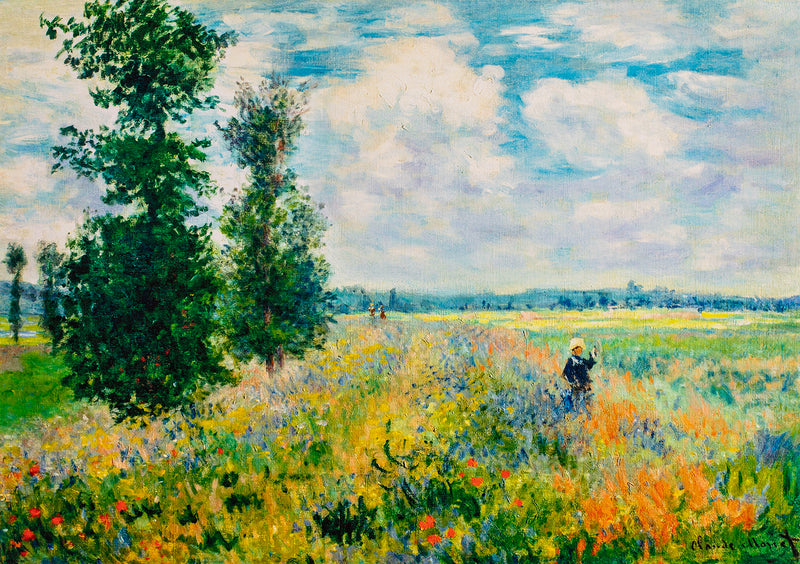 Spring Fields - Painted by Claude Monet - Circa. 1899. High Quality Polyester Cotton Canvas Print. Ready to be Framed or Mounted. Available in 3 Sizes - Small - Medium or Large.