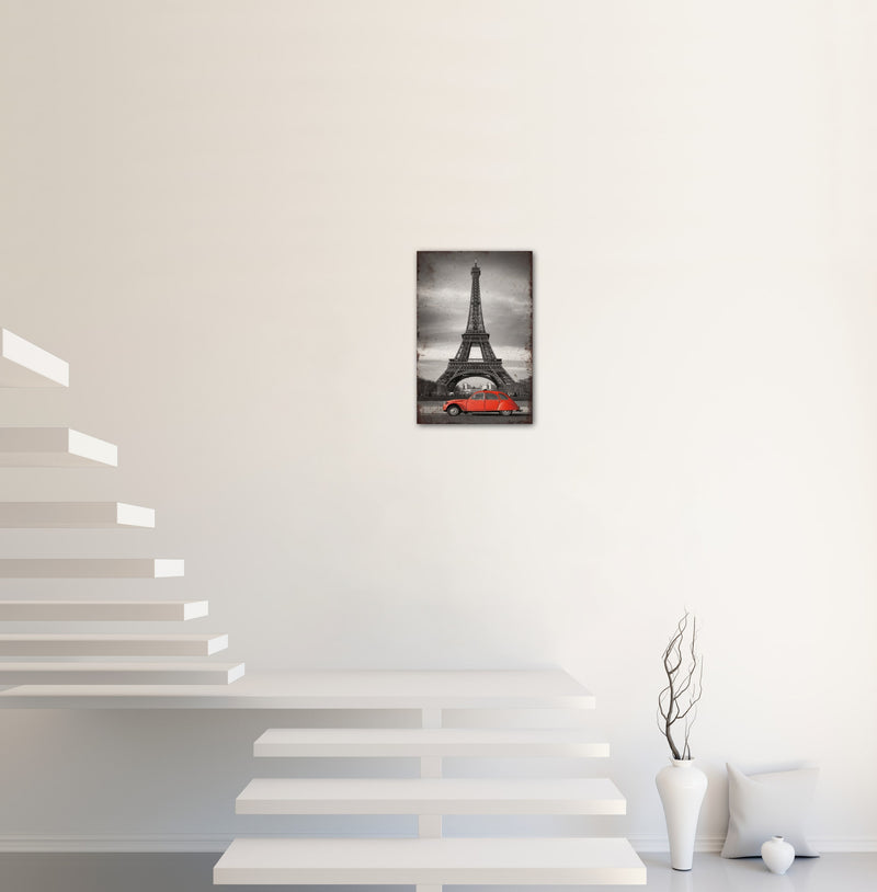 Eiffel Tower - Retro Metal Art Decor - Wall Mount or Free Standing on Console Table -  Two Sizes - 8'' X 12" & 12" X 16" - No. 90054