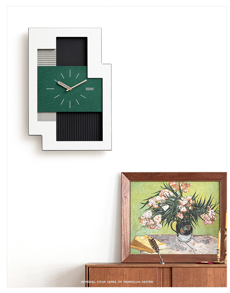 EM Collection - 'Kahn Green’ Bauhaus Wall Clock 60cm Length