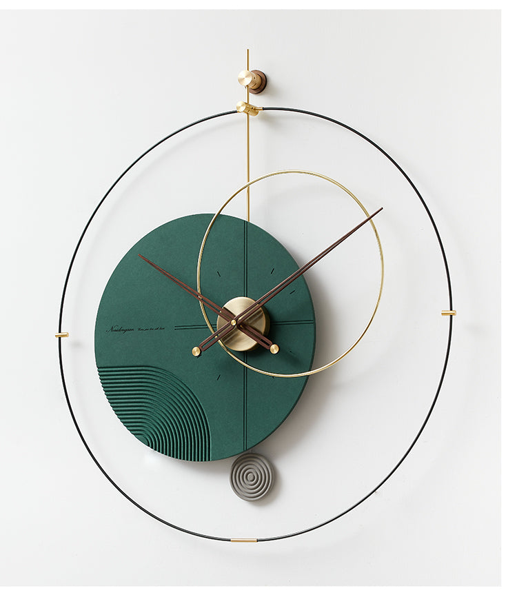 EM Collection - ‘Behrens Green’ Mid Century Modern Wall Clock 80cm Length