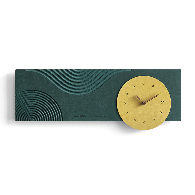 EM Collection - ‘Gehry Green’ Geometric Wall Clock 55cm Length!